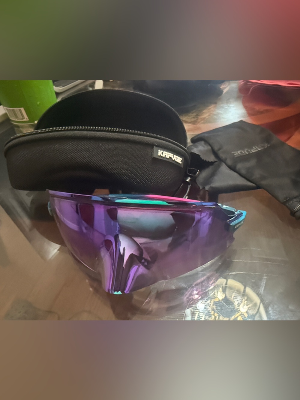 Mirrored Purple Iridescent Visor Sunglasses Kapvoe